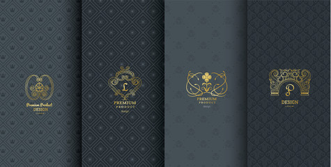 collection of design elements, labels,icon and frames for packaging and design of luxury products.ma