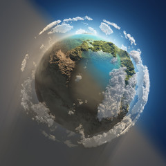 Wall Mural - clean planet against dirty