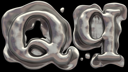 Canvas Print - Liquid metal font.