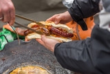 Fototapeta Dmuchawce - Grilled sausage