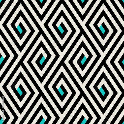 Fototapeta na wymiar Pattern with stripe, chevron, geometric shapes