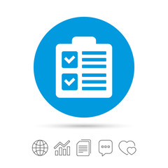 Poster - checklist sign icon. control list symbol.