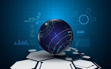 Poster - futuristic globe telecoms innovation concept background