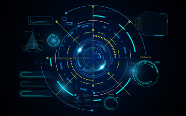 Poster - hud futuristic digital hi tech sci fi concept background