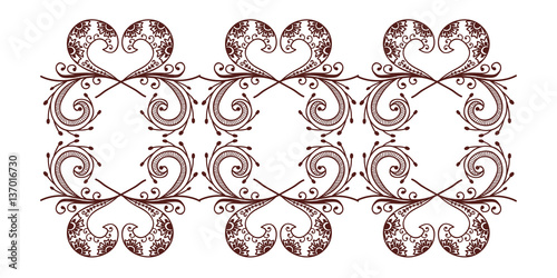 Henna tattoo mehndi flower template vector illustration.