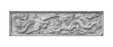 Stone Carving  Chinese Swan And Dragon Isolated