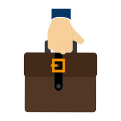 Wall Mural - colorful hand holding a executive suitcase icon vector illustration