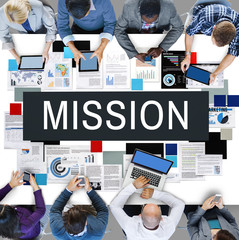 Poster - Mission Aim Goals Motivation Target Vision Concept