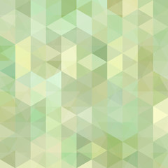 Wall Mural - Abstract mosaic background. Triangle geometric background. Design elements. Vector illustration. Pastel green, beige colors.