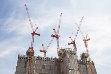 Construction site and crane.