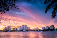 West Palm Beach Skyline At Sunset