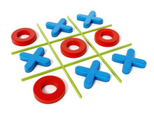 Tic Tac Toe Game Isolated On White Background. 3D Illustration