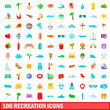 © ylivdesign - 100 recreation icons set, cartoon style