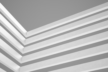 Poster - Abstract Architecture Background. Empty White Futuristic Room. 3d Render Illustration