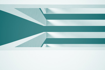 Poster - Abstract Architecture Background. Empty White Futuristic Room. 3d Render Illustration