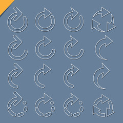 Canvas Print - set of 3d rounded arrow white icons