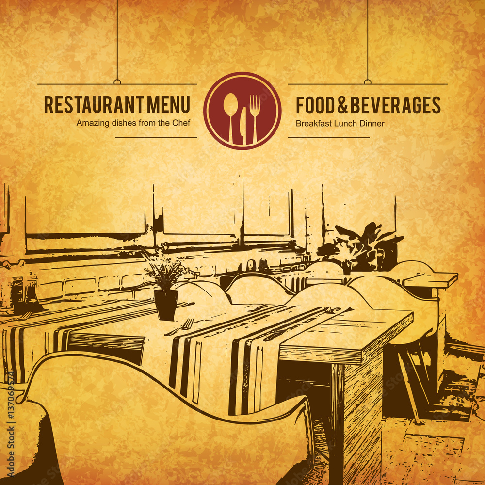Restaurant menu design. Vector menu brochure template for cafe, coffee ...