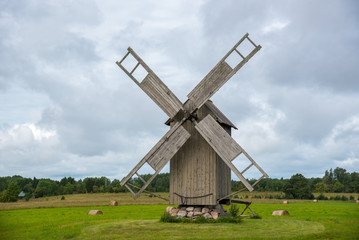 old wooden windmill