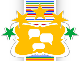 Poster - speech cloud set on web icon button