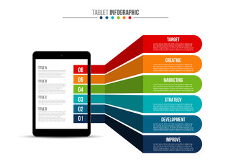 Aufkleber - Infographic template with tablet.