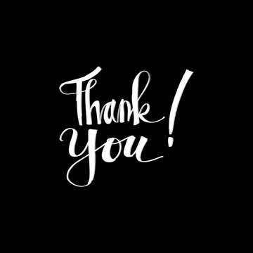 Thank You handwritten inscription. Hand drawn lettering