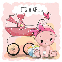 Greeting Card It Is A Girl With Baby