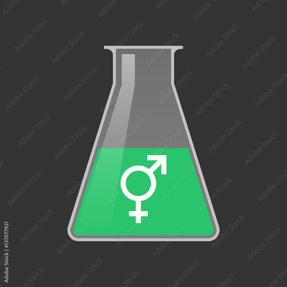 Isolated test tube with a bigender symbol Stock Vector | Adobe Stock