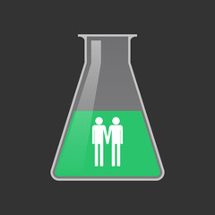 Sticker - Isolated test tube with a gay couple pictogram