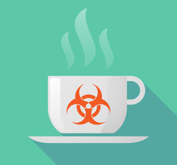 Poster - Long shadow mug with a biohazard sign