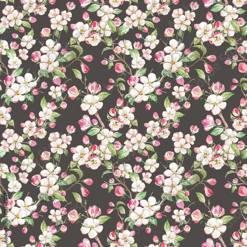 Tapeta ścienna na wymiar Watercolor spring floral pattern