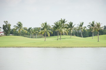 Wall Mural - Golf course design created from harming natural resources, as well as many talented golfers.