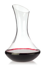 Glass Decanter With Organic Red Wine.