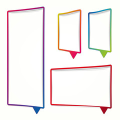 Wall Mural - colorful speech bubble frames on a white background. labels in the form of an empty frame for your t