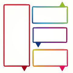 Wall Mural - colorful speech bubble frames on a white background. labels in the form of an empty frame for your t