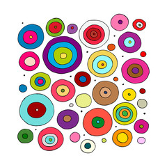 Poster - Funny circles colorful, sketch for your design
