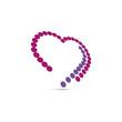 Futuristic heart of purple circles in perspective. Happy Valentine's day.