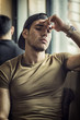 © theartofphoto - Attractive Young Man Sitting in a Bar with Serious Expression, Worried or Tired