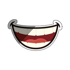 Poster - Mouth laughing cartoon icon vector illustration graphic design