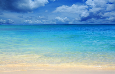 Caribbean sea and blue sky.