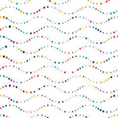 Poster - Abstract seamless pattern of waves and circles.