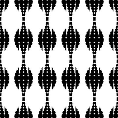 Poster - Abstract black and white seamless pattern of circles.