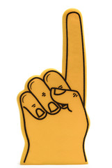 We're number one foam finger isolated against a white background