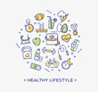 Healthy lifestyle conceptual image, dieting, fitness and nutrition.