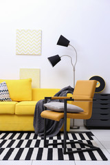 Wall Mural - Modern living room interior with yellow sofa