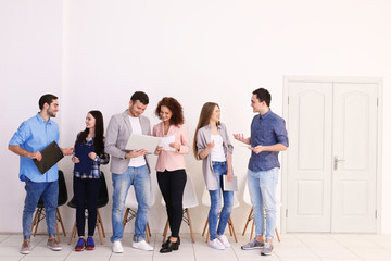 Sticker - Group of people waiting for job interview in office hall