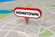 Hometown Map Pin Word Local Location 3d Illustration