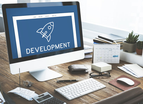 Development Entrepreneur Spaceship Rocket Graphic Concept