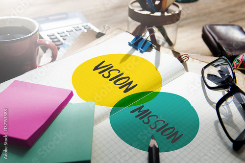Fotografie, Obraz Vision Mission Achievement Ambition Management
