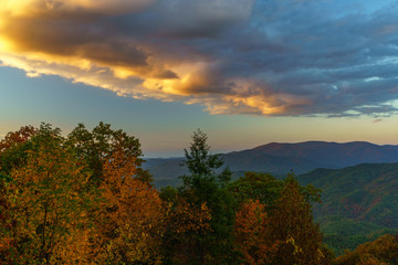 Poster - Sunset on the Cherohala Skyway