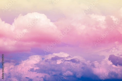 Fotografie, Obraz The image of abstract artistic soft pastel colorful cloud sky for background and
